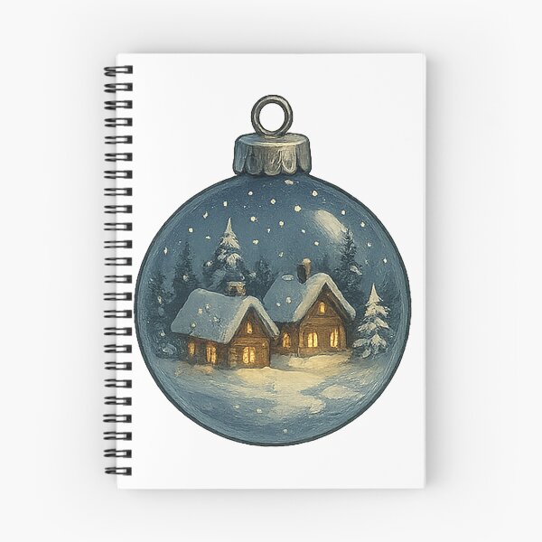 Item preview, Tiny Snow Village Orb – Cozy Winter Cottage Christmas Ornament designed and sold by AlcheArtsStudio.