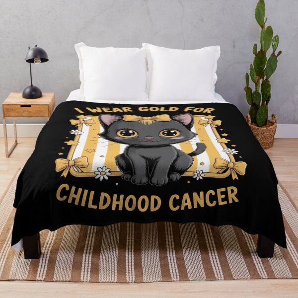 Item preview, Coquette Bow Black Cat I Wear Gold for Childhood Cancer designed and sold by TechnicalSara.