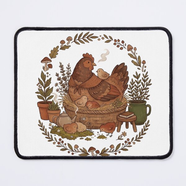 Item preview, Chicken mom and Chicken Baby - Cottagecore designed and sold by MihaCottagecore.