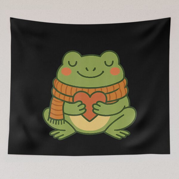 Item preview, Heart Frog With Scarf  Cozy Autumn Mood designed and sold by ClaraTeresa1.