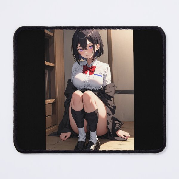 Item preview, Captivating Schoolgirl Anime Portrait: Waifu Aesthetic with Purple Eyes designed and sold by iloveanimechibi.
