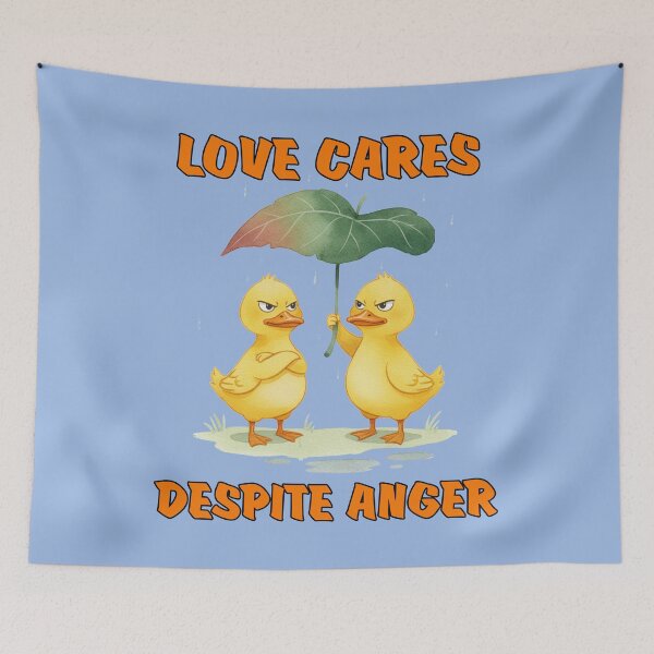 Item preview, Love Cares Despite Anger - Cute Ducks Rainy Day designed and sold by INNERSELFART.