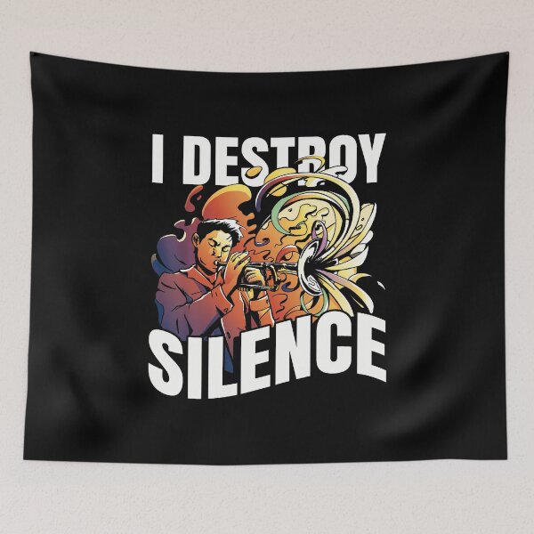 Item preview, Trumpet Player I Destroy Silence designed and sold by BeulahJoseph.