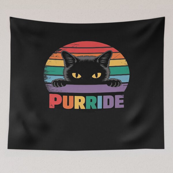 Item preview, Pride Cat Purride Gay LGBTQ Rainbow Flag designed and sold by itsnothatweird.