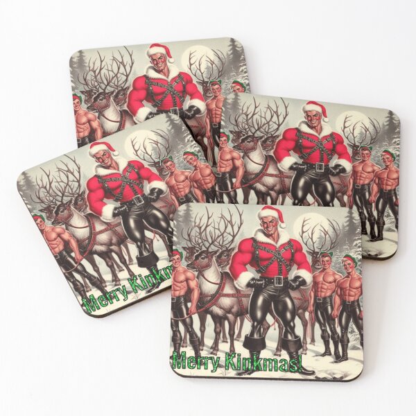 Item preview, Camp Christmas Gang Gay Leather Collection "Merry Kinkmas" Gay Leather Pride Graphic Design designed and sold by ItsAKinkThing.