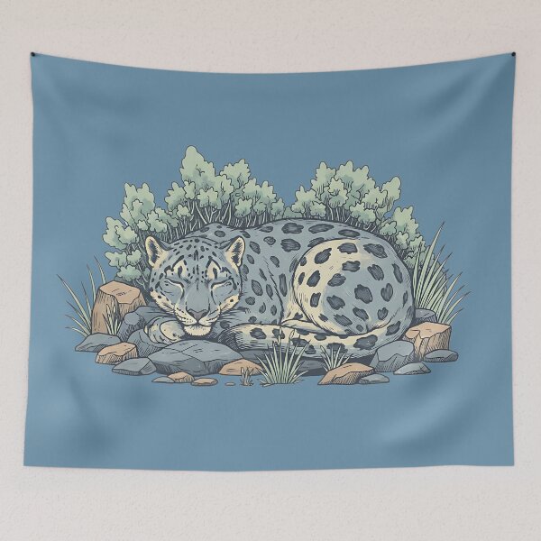 Item preview, Sleeping Snow Leopard in Alpine Grass designed and sold by BirdsnStuff.
