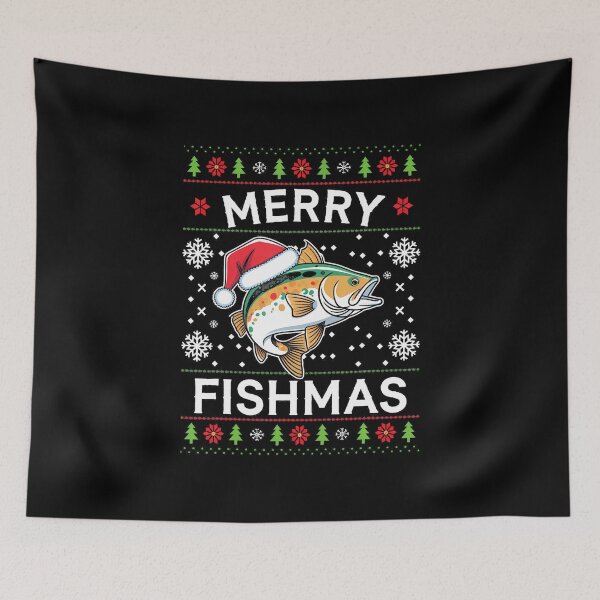 Item preview, Merry Fishmas Ugly Fishing Christmas Bass Fish 	 Gifts designed and sold by BeulahJoseph.