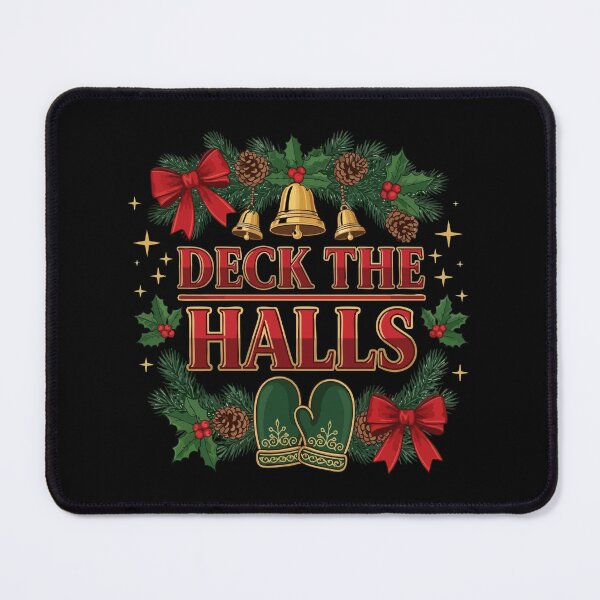 Item preview, Deck the Halls Christmas Wreath Festive Art designed and sold by graphicnew.