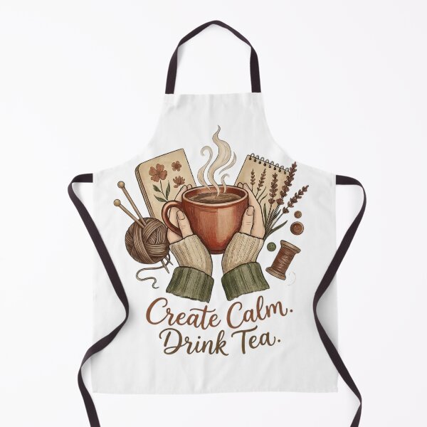 Item preview, Crafty Tea Lover Knitting Crochet - Cottagecore designed and sold by MihaCottagecore.