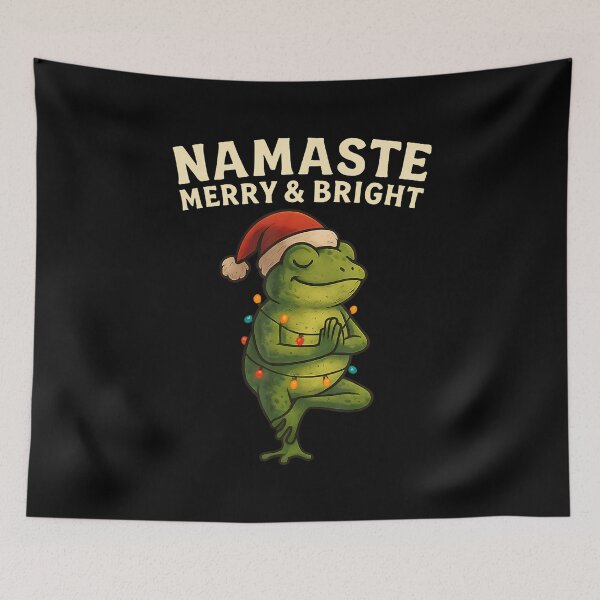 Item preview, Funny Yoga Frog Christmas Lights Namaste Holiday Vibes designed and sold by ConnieDora.