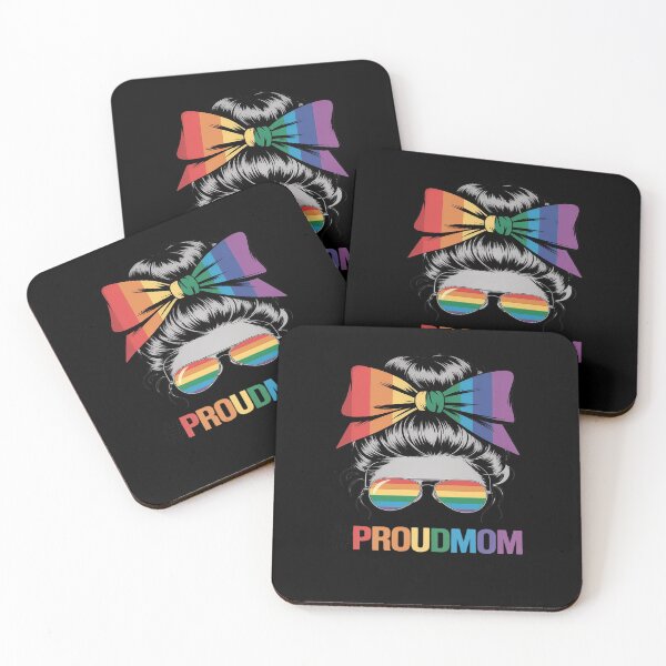 Item preview, Proud Mom Messy Hair Bun LGBTQ Rainbow Flag LGBT Pride Ally designed and sold by itsnothatweird.