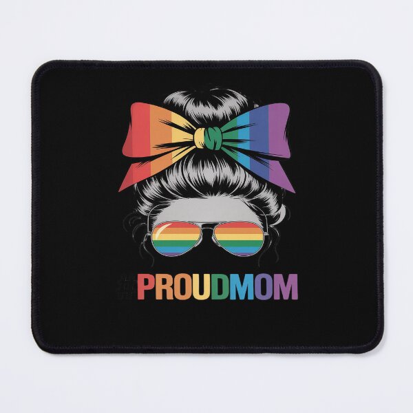 Item preview, Proud Mom Messy Hair Bun LGBTQ Rainbow Flag LGBT Pride Ally designed and sold by itsnothatweird.