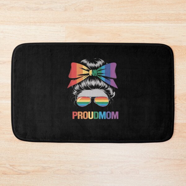 Item preview, Proud Mom Messy Hair Bun LGBTQ Rainbow Flag LGBT Pride Ally designed and sold by itsnothatweird.
