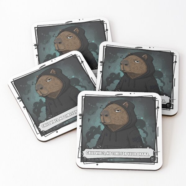 Item preview, Street Capybara Attitude – Black Mood Urban Animal Art by HoloInverse designed and sold by HoloInverse.