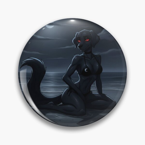 Item preview, Black Lab Hellhound on beach Bikini Moonlight designed and sold by Prestons Corner.