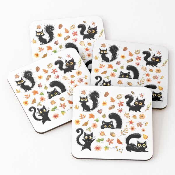 Item preview, Autumn Black Cats Cluster designed and sold by UUniqueIImprint.