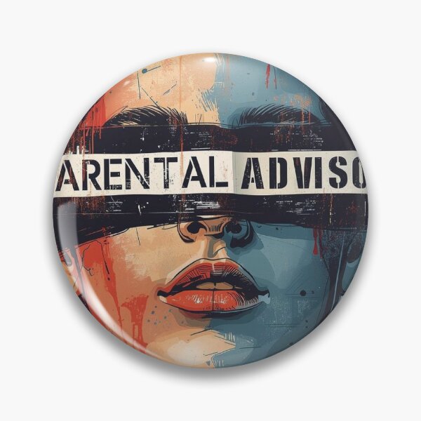 Item preview, Parental Advisory Censor Bar Portrait - Grunge Watercolor Aesthetic designed and sold by ConfuseLab Shop.