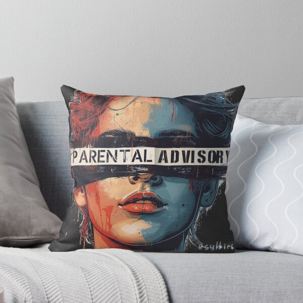 Item preview, Parental Advisory Censor Bar Portrait - Grunge Watercolor Aesthetic designed and sold by ConfuseLab Alt.