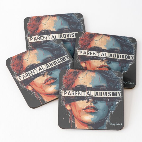 Item preview, Parental Advisory Censor Bar Portrait - Grunge Watercolor Aesthetic designed and sold by ConfuseLab Alt.