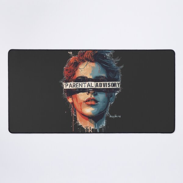 Item preview, Parental Advisory Censor Bar Portrait - Grunge Watercolor Aesthetic designed and sold by ConfuseLab Alt.