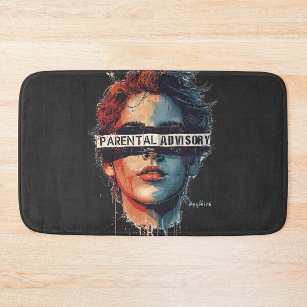 Item preview, Parental Advisory Censor Bar Portrait - Grunge Watercolor Aesthetic designed and sold by ConfuseLab Alt.