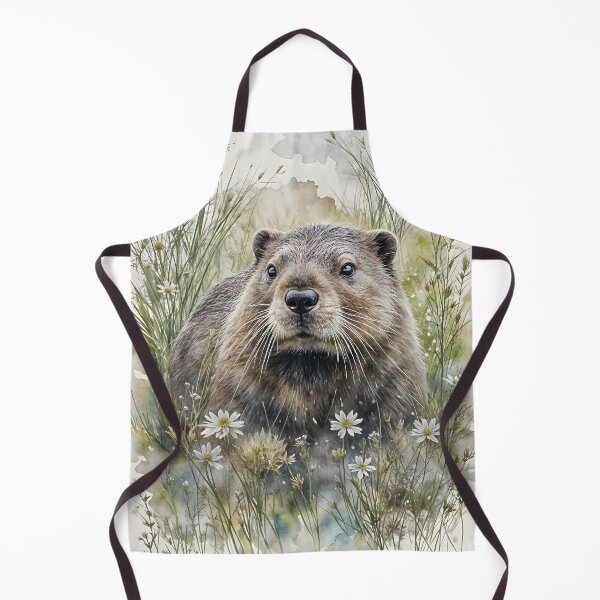 Artikelvorschau, Aquarell-Biber-Druck – Tiermotiv aus der Waldwiese entworfen und verkauft von Patricia Johnston.