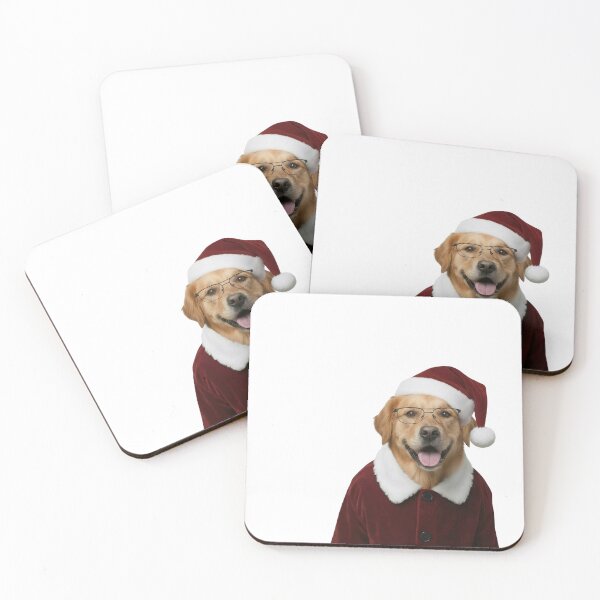Item preview, Golden Retriever Santa Art | Holiday Dog Gift designed and sold by slydawgstudio.