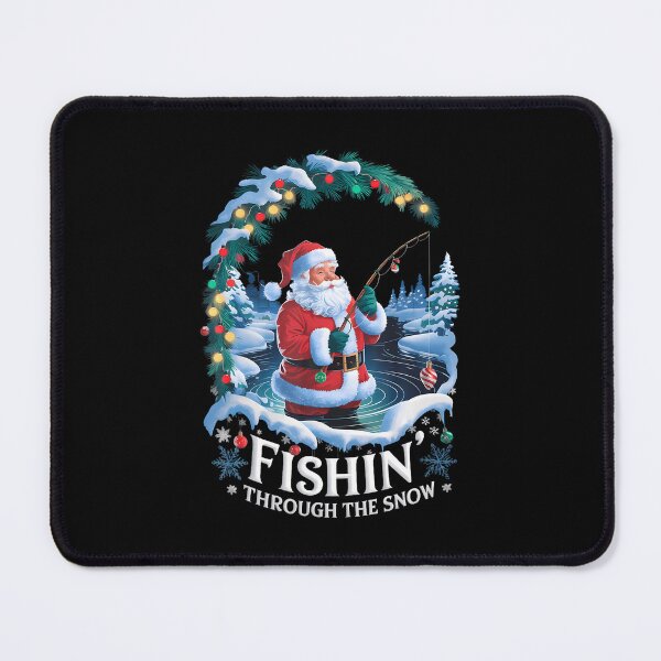 Item preview, Christmas Fishing Santa Fisherman Fishin Through Snow designed and sold by ConnieDora.