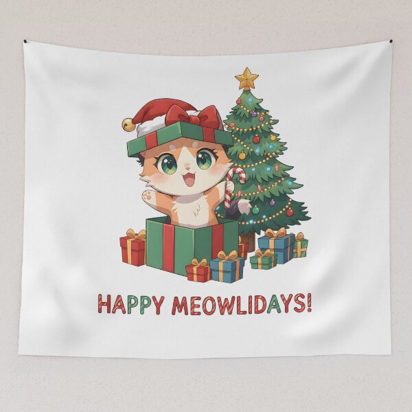 Item preview, Happy Meowlidays designed and sold by ShizukaiNeko.