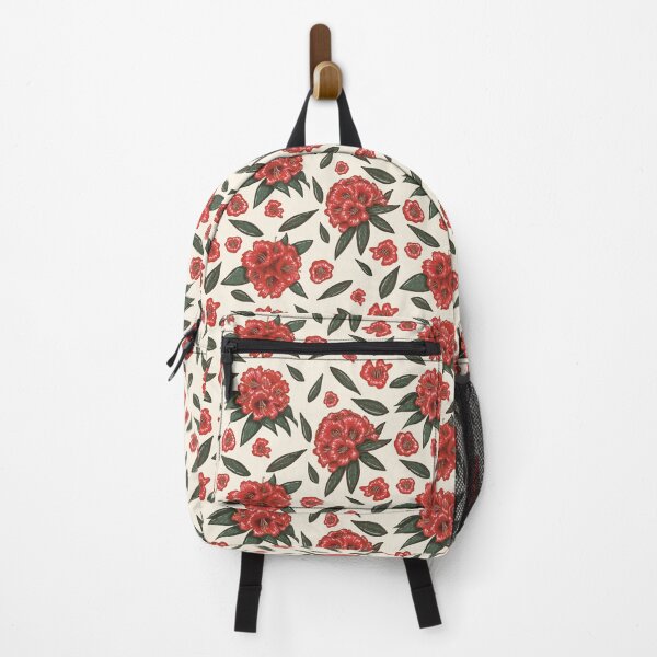 Item preview, Red Rhododendron Seamless Print designed and sold by Tikulihandmade.