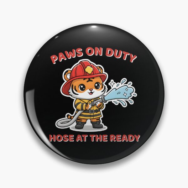 Item preview, Paws on Duty – Kawaii Tiger Firefighter  designed and sold by Dino-Lune.