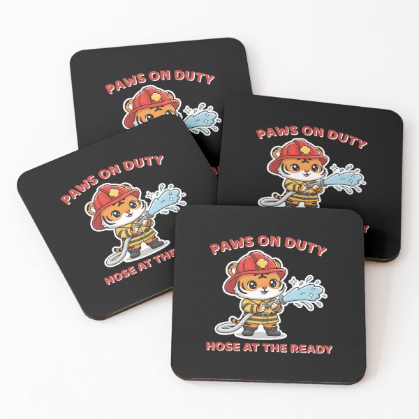 Item preview, Paws on Duty – Kawaii Tiger Firefighter  designed and sold by Dino-Lune.