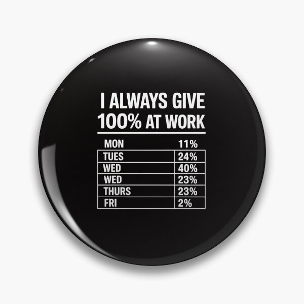 Item preview, I Always Give 100% At Work Work Quotes Humor Sarcastic designed and sold by ForestMmost.