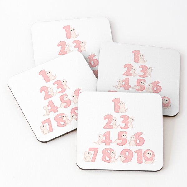 Item preview, Dinosaur Girl And Numbers designed and sold by SpreadingALOHA.
