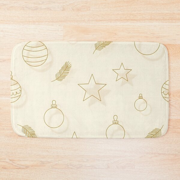 Item preview, Minimal Gold Christmas Stars & Baubles on Cream designed and sold by Kaleidoscope Print.