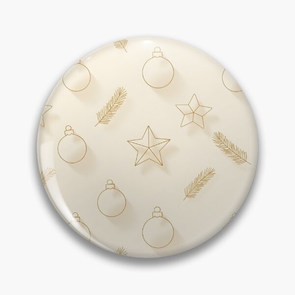 Item preview, Minimal Gold Christmas Baubles & Stars with Pine Sprigs designed and sold by Kaleidoscope Print.