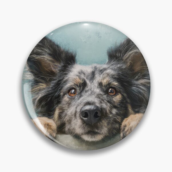 Item preview, Hungarian Mudi Peeking over Wall 01 designed and sold by Elisabeth Lucas.