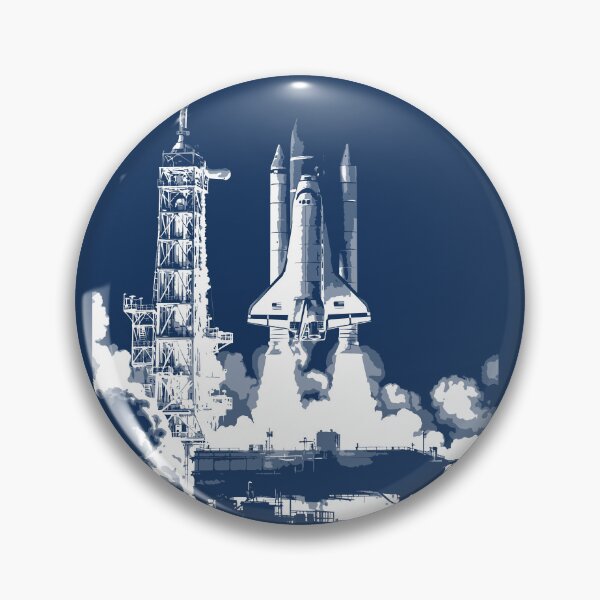 Item preview, Space Shuttle Launch Monochrome Illustration designed and sold by KiwiRider.