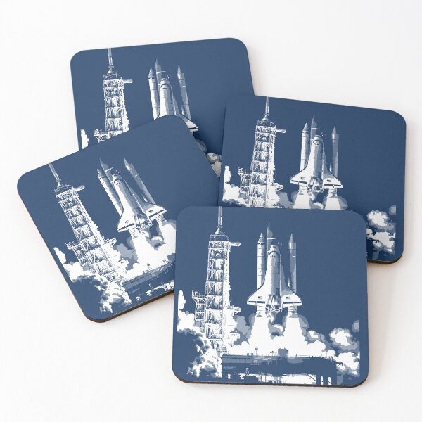 Item preview, Space Shuttle Launch Monochrome Illustration designed and sold by KiwiRider.
