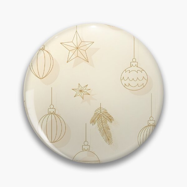 Item preview, Hanging Gold Christmas Ornaments & Stars on Cream designed and sold by Kaleidoscope Print.