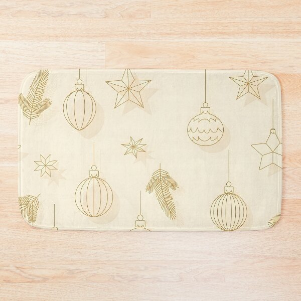 Item preview, Hanging Gold Christmas Ornaments & Stars on Cream designed and sold by Kaleidoscope Print.