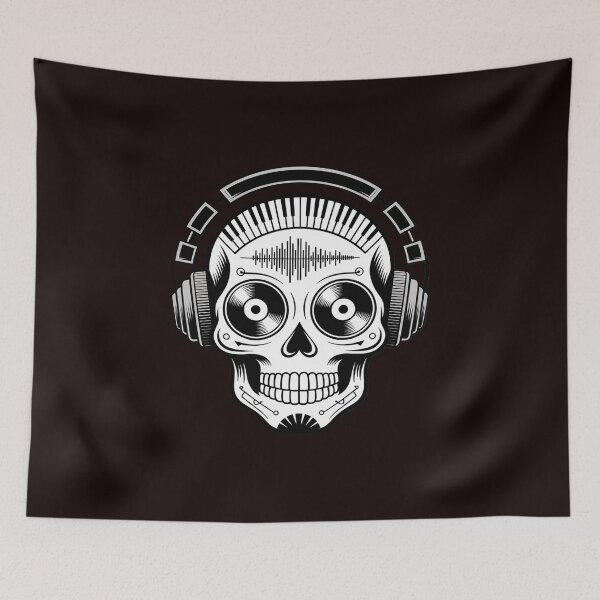 Item preview, Sugarskull DJ Table   Skull Disc Jockey Headphones designed and sold by hettingerchaim.