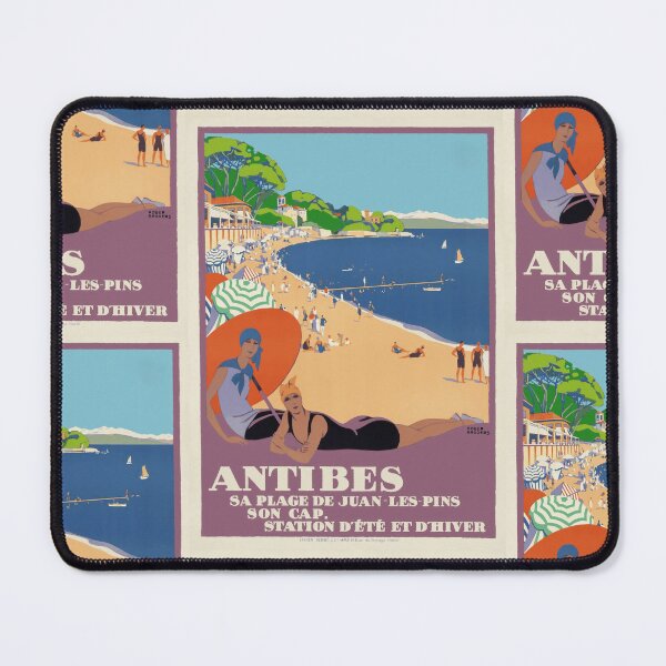 Item preview, Vintage Art Deco Travel Poster | Antibes Beach by Roger Broders | French Riviera | Summer & Winter Vacation Elegance designed and sold by artofuniverse.