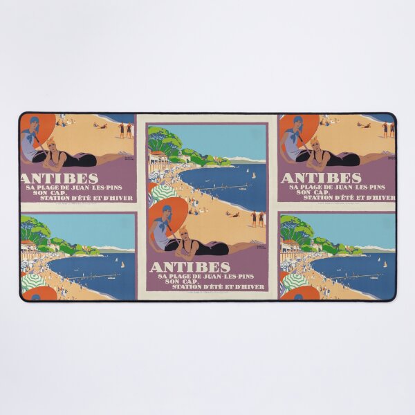 Item preview, Vintage Art Deco Travel Poster | Antibes Beach by Roger Broders | French Riviera | Summer & Winter Vacation Elegance designed and sold by artofuniverse.