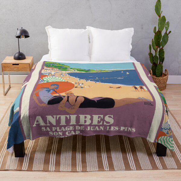 Item preview, Vintage Art Deco Travel Poster | Antibes Beach by Roger Broders | French Riviera | Summer & Winter Vacation Elegance designed and sold by artofuniverse.
