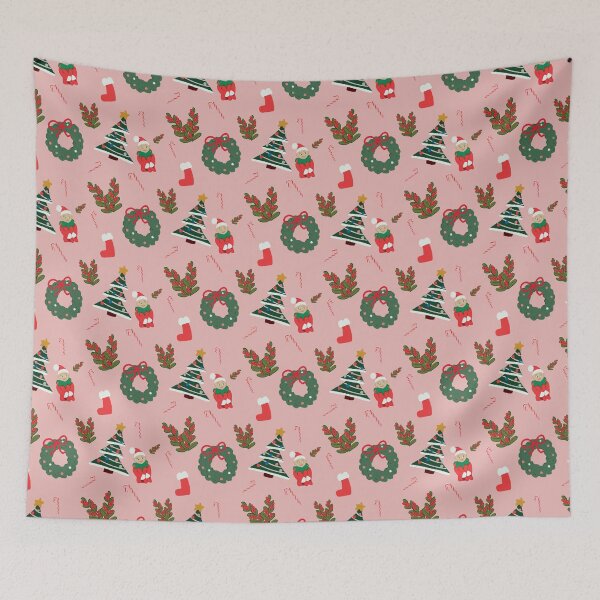 Item preview, Pink Christmas theme pattern  designed and sold by PapuruDesigns.