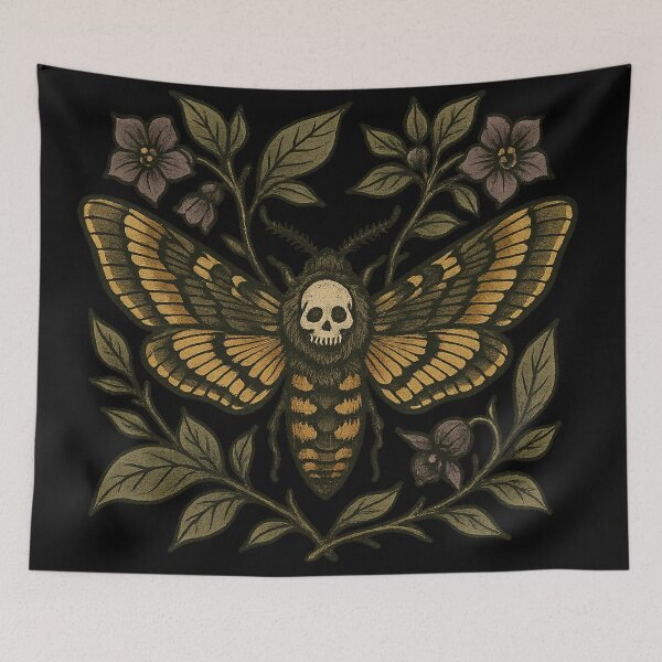 Item preview, Death's Head Hawkmoth & Nightshade | Neo-Traditional Tattoo Art designed and sold by uNORTHODOX72.