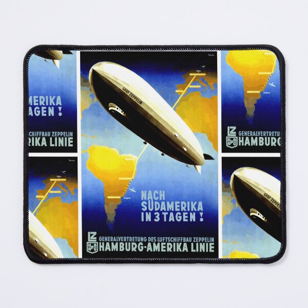 Item preview, Vintage Graf Zeppelin Airship Poster | Art Deco Travel Print | Europe to South America Route | 1920s Aviation Decor designed and sold by artofuniverse.