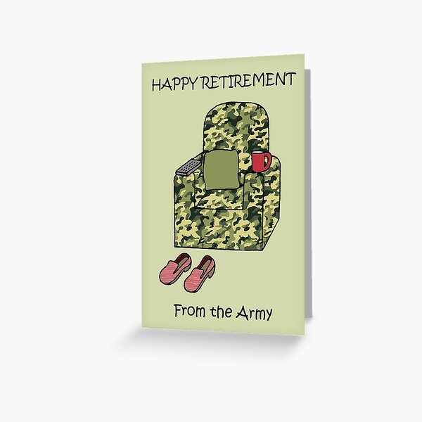 Item preview, Happy Retirement from the Army Cartoon Camouflage Chair designed and sold by KateTaylor.