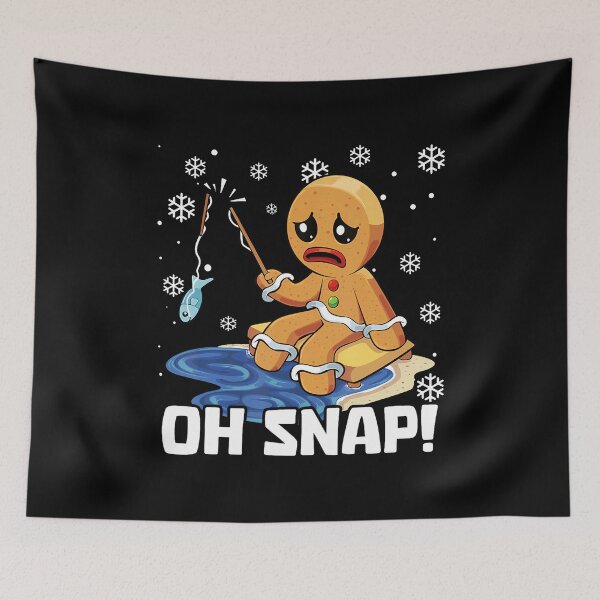 Item preview, Christmas Gingerbread Man Oh Snap Ice Fishing designed and sold by DeannaAntoin.
